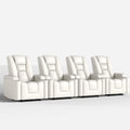 35.3" Wide Modern Faux Leather Power Home Theater Individual Seat with USB & Dual Cup Holders&Arm Storage