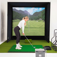 Indoor Golf Simulator Enclosure Built for Realistic Practice, 7 Sizes Available, Pro Impact Screen, Side Barriers